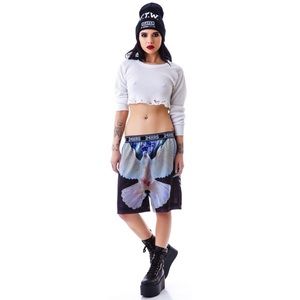 NWT 24HRS Wonderland Photo Print Mesh Basketball Shorts